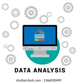 data analysis banner- financial data concept. flat design
