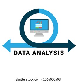data analysis banner- financial data concept. flat design