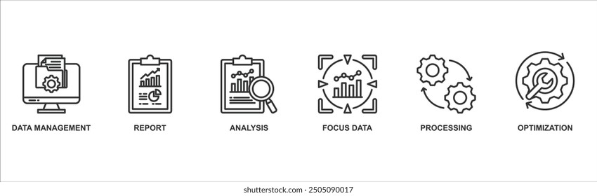 Data analysis banner web icon vector illustration concept with icon