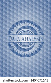 Data Analysis blue emblem with geometric pattern background. Vector Illustration. Detailed.