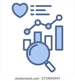 Datenanalyse blaues Symbol, Vektorgrafik