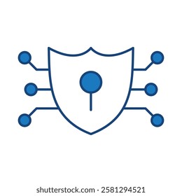 Data Analysis Blue Line Icon. Database Big Data Analytics Server Infographic Pictograms Security Digitalization Processing Editable Stroke Vector Icon