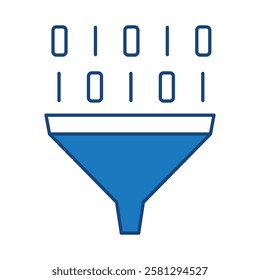 Data Analysis Blue Line Icon. Database Big Data Analytics Server Infographic Pictograms Security Digitalization Processing Editable Stroke Vector Icon