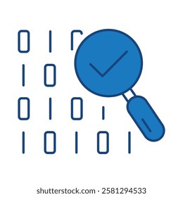 Data Analysis Blue Line Icon. Database Big Data Analytics Server Infographic Pictograms Security Digitalization Processing Editable Stroke Vector Icon