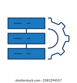 Data Analysis Blue Line Icon. Database Big Data Analytics Server Infographic Pictograms Security Digitalization Processing Editable Stroke Vector Icon