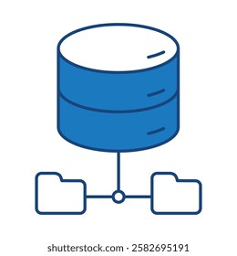 Data Analysis Blue Line Icon. Database Big Data Analytics Server Infographic Pictograms Security Digitalization Processing Editable Stroke Vector Icon