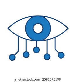 Data Analysis Blue Line Icon. Database Big Data Analytics Server Infographic Pictograms Security Digitalization Processing Editable Stroke Vector Icon