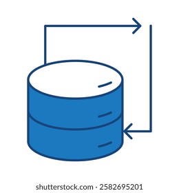 Data Analysis Blue Line Icon. Database Big Data Analytics Server Infographic Pictograms Security Digitalization Processing Editable Stroke Vector Icon