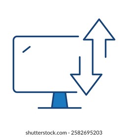 Data Analysis Blue Line Icon. Database Big Data Analytics Server Infographic Pictograms Security Digitalization Processing Editable Stroke Vector Icon