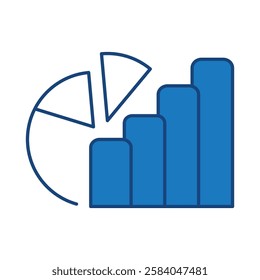 Data Analysis Blue Line Icon. Database Big Data Analytics Server Infographic Pictograms Security Digitalization Processing Editable Stroke Vector Icon