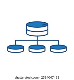 Data Analysis Blue Line Icon. Database Big Data Analytics Server Infographic Pictograms Security Digitalization Processing Editable Stroke Vector Icon