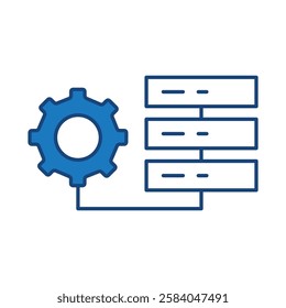 Data Analysis Blue Line Icon. Database Big Data Analytics Server Infographic Pictograms Security Digitalization Processing Editable Stroke Vector Icon