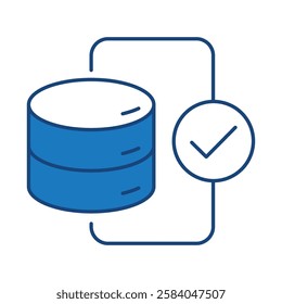 Data Analysis Blue Line Icon. Database Big Data Analytics Server Infographic Pictograms Security Digitalization Processing Editable Stroke Vector Icon