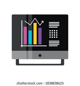 data analysis business chart planning detailed vector illustration