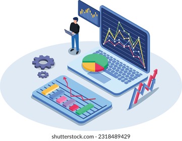 Data Analysis, Business Graph concept illustration	