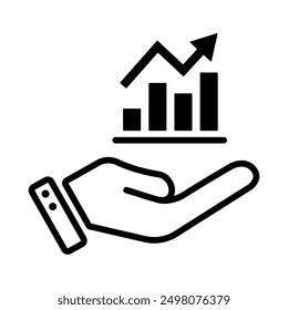 Data analysis, business. Business growth display icon. Symbol of success