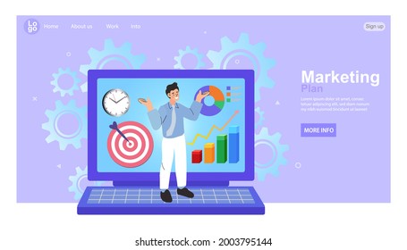 Data analysis and business information research solution concept with "analytics" Management and marketing concept. Successful investor or entrepreneur. Financial consulting. Modern vector. 