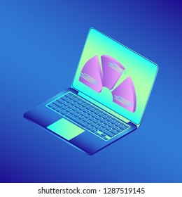 Data analysis, business strategy, financial analysis. Vector isometric image.