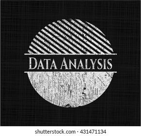 Data Analysis chalk emblem written on a blackboard