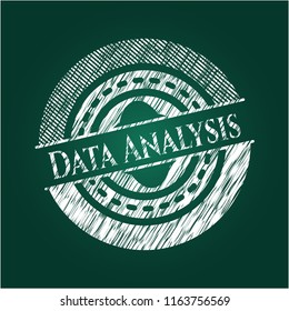 Data Analysis chalkboard emblem on black board