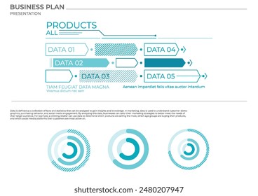 Data analysis charts in color. Finance elements charts.