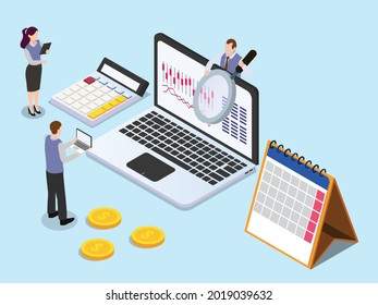 Data analysis concept 3d isometric vector concept for banner, website, illustration, landing page, flyer, etc.