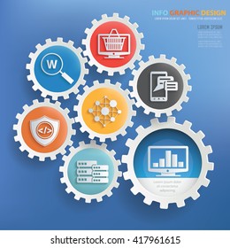 Data analysis concept design on blue background,vector