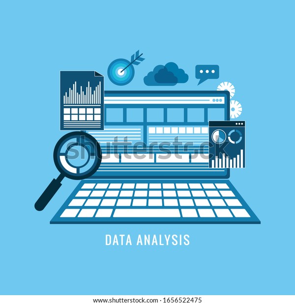 Data Analysis Concept Flat Design On Stock Vector Royalty Free 1656522475 Shutterstock 0783