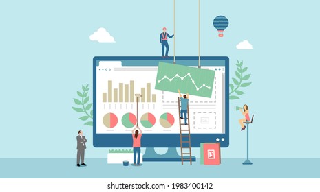 Data analysis concept vector banner illustration