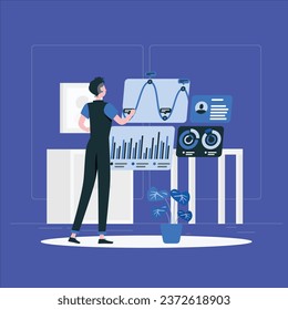 data analysis concept vector design illustration