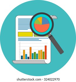 Data analysis concept. Vector flat design