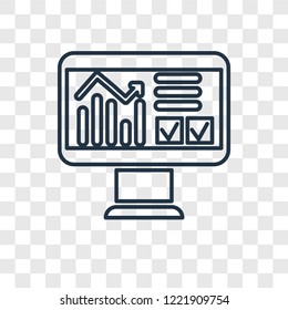 Data analysis concept vector linear icon isolated on transparent background, Data analysis concept transparency concept in outline style