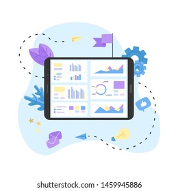 Data analysis design concept. Graph, diagram and statistics on business concept.