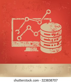Data analysis design on red background, grunge vector