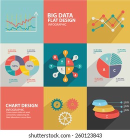 Data analysis design,flat icons,clean vector
