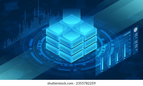 Data analysis diagrams and graphics. Data visualization concept. 3d isometric vector illustration.