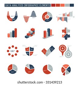 Data analysis elements of info graphics design on white background,vector