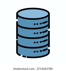 Icono de color de línea llena de análisis de datos. Símbolo de almacenamiento de base de datos. Perfecto para almacenar y proteger información estructurada y no estructurada.