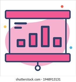 data analysis flat line  icon modern illustration
