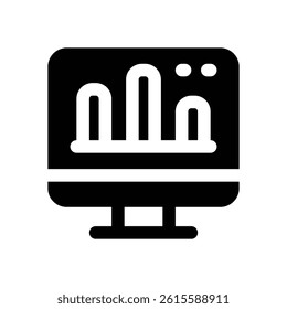 data analysis glyph icon. Strong and solid vector icon for websites, mobile interfaces, presentations, and visual branding. High quality and easy to edit.