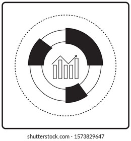 Data analysis graph. Analytics icon. Vector illustration in flat style