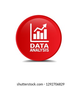 Data analysis (graph icon) isolated on glossy button.