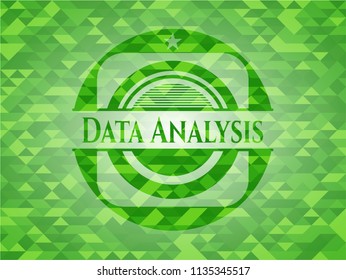 Data Analysis green emblem with mosaic background
