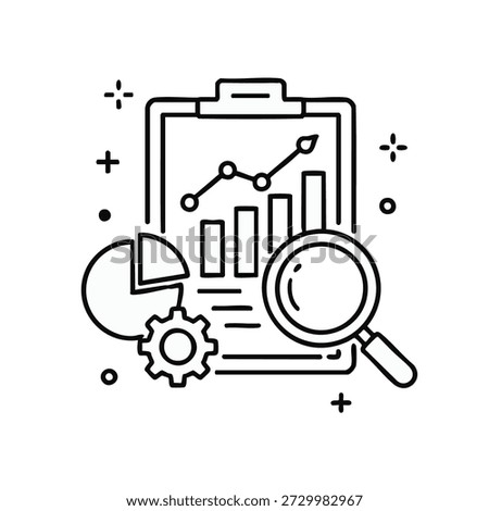 Data analysis and growth strategy icons