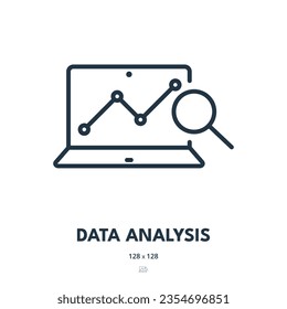 Symbol für Datenanalyse Analytics, Report, Graph. Bearbeitbarer Stroke. Einfaches Vektorsymbol