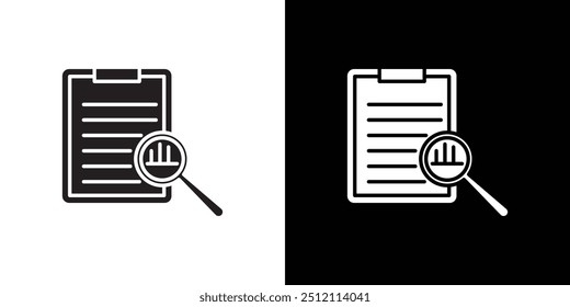 Datenanalyse-Symbol Schwarze Linie Kunst Vektor Logo-Set