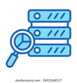 Ícone de Análise de Dados - Ilustração do Vetor de Estilo de Cor Azul