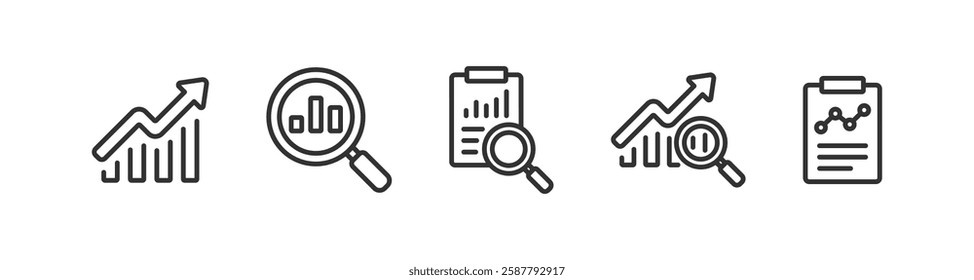 Data analysis icon. Business statistic graph. Finance report diagram.