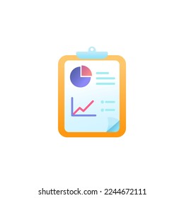 Data Analysis Icon. Data Analysis Clipboard Logo. Vector Illustration. Isolated on White Background.