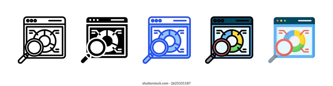 Data Analysis Icon Collection With Multiple Styles